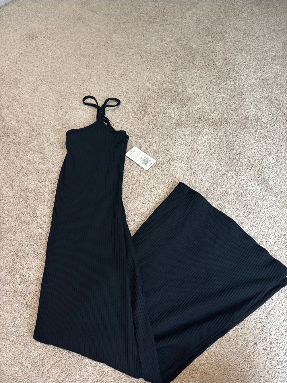 a new day Black Ribbed Midi Dress